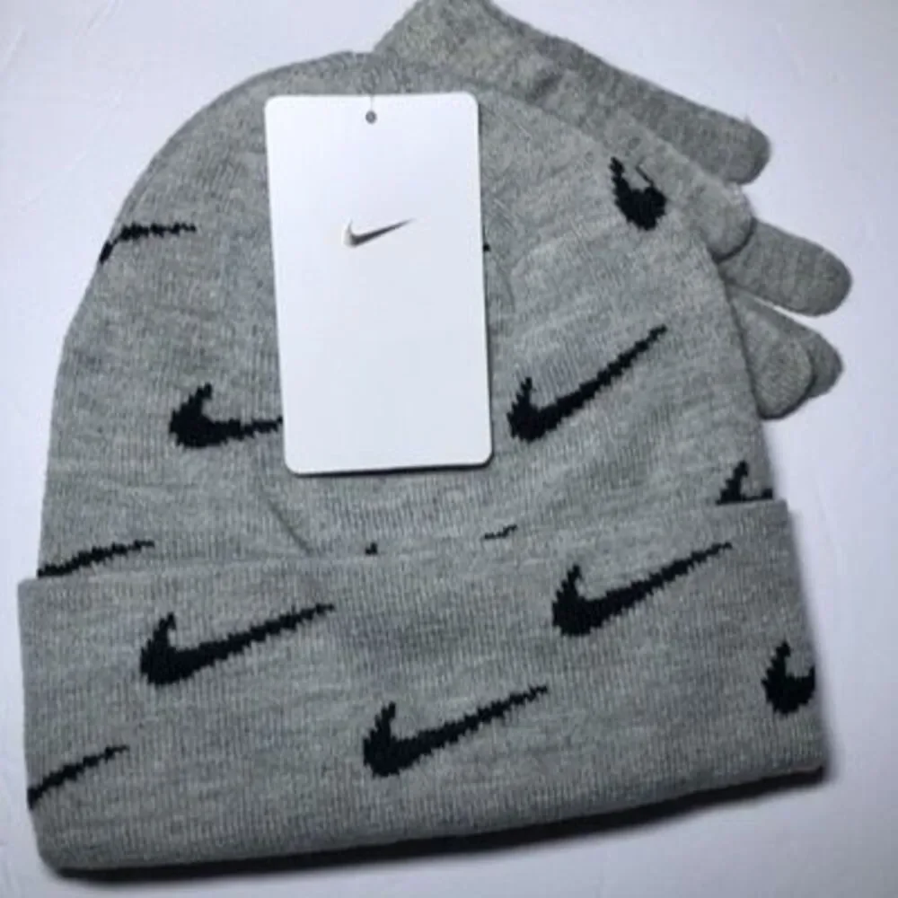 Nike Big Kids Swoosh Beanie and Gloves Set
